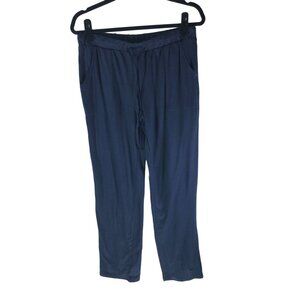 Lucky Brand Womens Navy Blue Drawstring Lounge Pants Pockets Pull On Size S